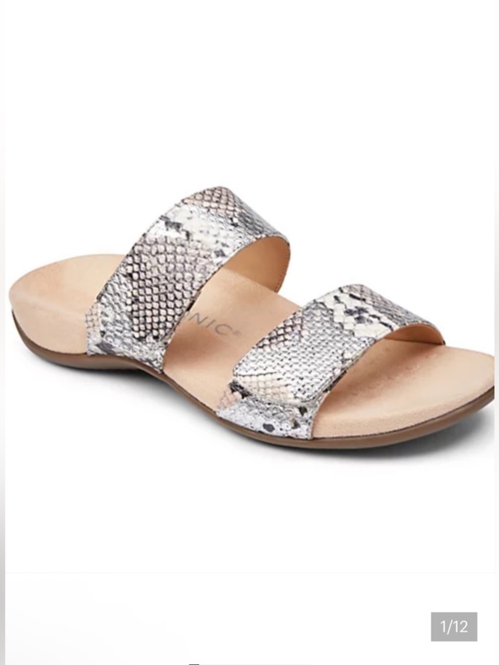 Vionic Randi Snakeskin Sandals Orthotic Footbed Adjustable Straps Size 8